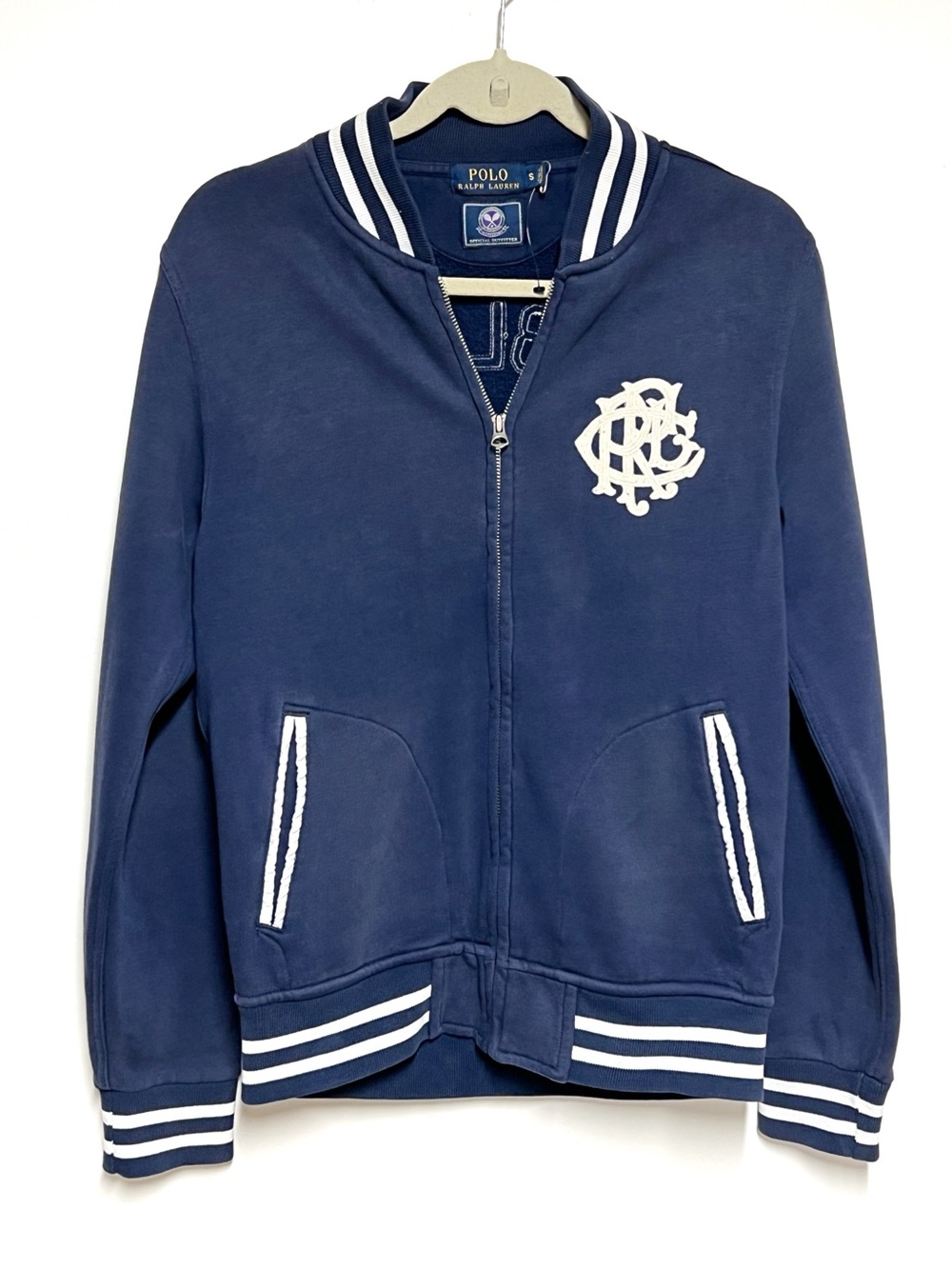 Polo Ralph Lauren x Wimbledon Heavy cotton Navy Zip Tennis Jacket Mens S